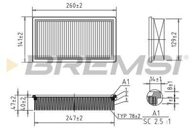 Воздушный фильтр BREMSI FA1622 для SEAT MALAGA