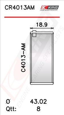Черупка на биелен лагер KING CR4013AM0.25