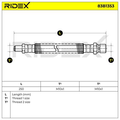 спирачен маркуч RIDEX 83B1353