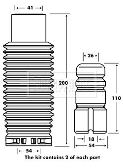 Dust Cover Kit, shock absorber Borg & Beck BPK7066