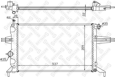 Радиатор, охлаждение двигателя STELLOX 10-25163-SX для OPEL ASTRA