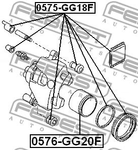 0576-GG20F Поршень суппорта тормозного переднего  FEBEST FEBEST 