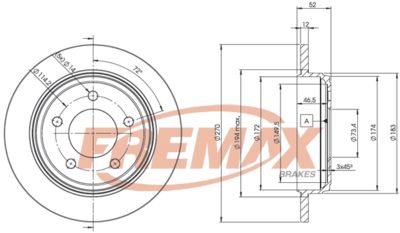 Тормозной диск FREMAX BD-5356 для CHRYSLER VISION