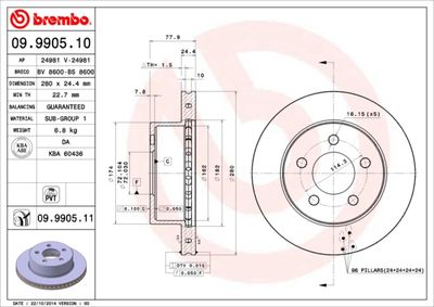 BREMBO Remschijf PRIME LINE - UV Coated (09.9905.11)