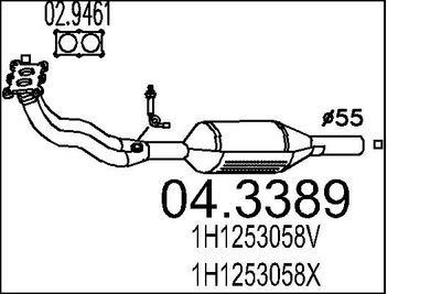 MTS 04.3389 Катализатор для VW PASSAT B3/B4 Variant (3A5, 35I)
