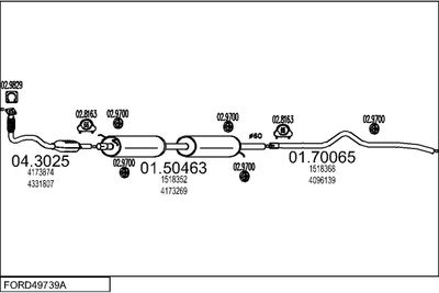 SISTEM DE ESAPAMENT MTS FORD49739A016879