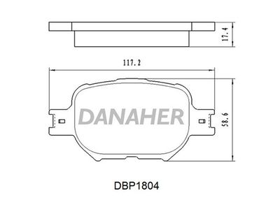 Комплект тормозных колодок, дисковый тормоз DANAHER DBP1804 для GEELY VISION