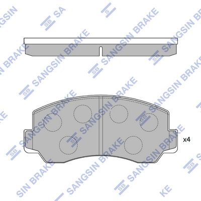 Комплект тормозных колодок, дисковый тормоз Hi-Q SP1057 для ASIA MOTORS ROCSTA