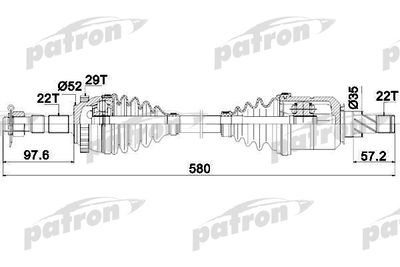 Приводной вал PATRON PDS0347 для OPEL CORSA