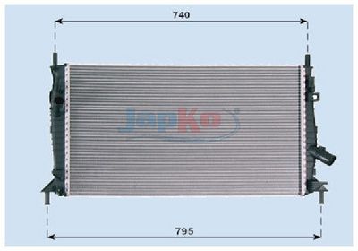радиатор, охлаждане на двигателя JAPKO RDA053081