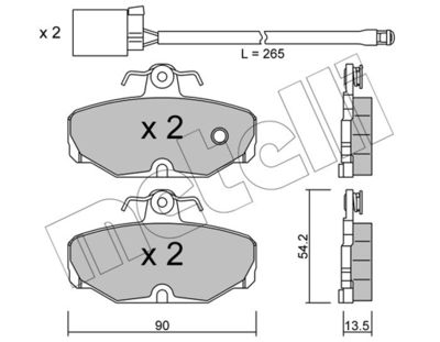Комплект тормозных колодок, дисковый тормоз METELLI 22-0095-1K для FORD SCORPIO