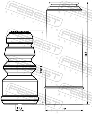 CHIT PROTECTIE PRAF AMORTIZOR FEBEST ADSHBA4IIRKIT 1
