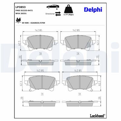 Remblokken set Achter ,