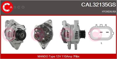 Генератор CASCO CAL32135GS для KIA SORENTO