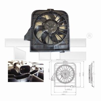 Вентилятор, охлаждение двигателя TYC 804-0003 для DODGE STRATUS