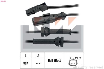 Czujnik, prędkość obrotowa koła KW 460 053