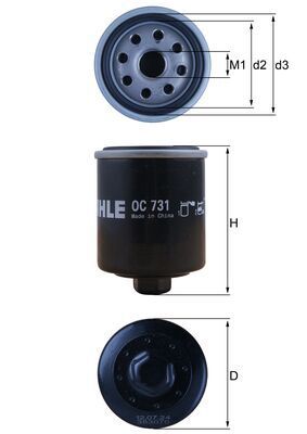 ÖLFILTER MAHLE OC731