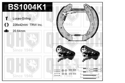 Комплект тормозных колодок QUINTON HAZELL BS1004K1 для PEUGEOT 405