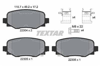 Комплект тормозных колодок, дисковый тормоз TEXTAR 2230401 для FIAT 500X