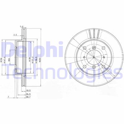 DELPHI BG2583 Тормозные диски для SUZUKI SWIFT