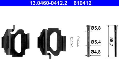 Комплектующие, колодки дискового тормоза ATE 13.0460-0412.2 для FORD ORION