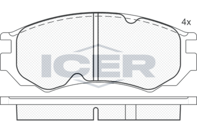 Комплект тормозных колодок, дисковый тормоз ICER 181105 для NISSAN 100NX