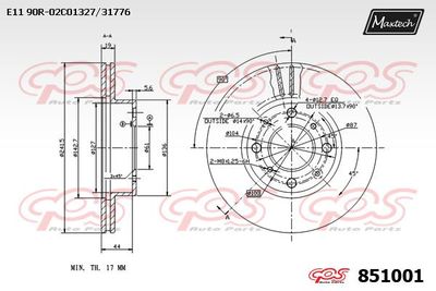 Тормозной диск MAXTECH 851001 для HONDA PRELUDE