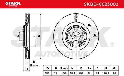 спирачен диск STARK SKBD-0023002