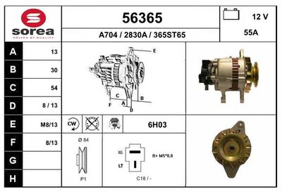 Генератор EAI 56365 для MITSUBISHI SAPPORO