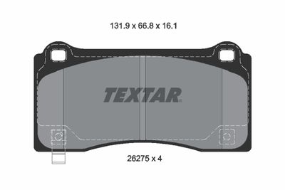 Комплект тормозных колодок, дисковый тормоз TEXTAR 2627501 для TESLA MODEL 3