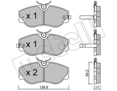 Комплект тормозных колодок, дисковый тормоз METELLI 22-0491-0 для NISSAN 300ZX