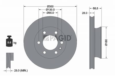Tarcza hamulcowa PAGID 56012NC