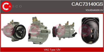 CASCO CAC73140GS Компрессор кондиционера для VW MULTIVAN VI (SGF, SGM, SGN, SHM, SHN)