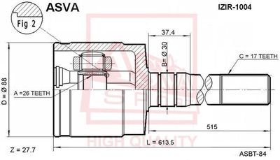 Шарнирный комплект, приводной вал ASVA ISIR-1004 для OPEL FRONTERA