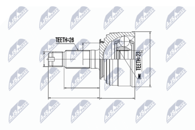 Zestaw przegubu, wał napędowy NTY NPZ-HD-015