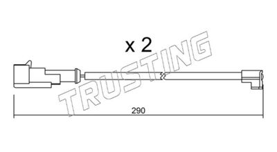 Styk ostrzegawczy, zużycie okładzin hamulcowych TRUSTING SU.100K