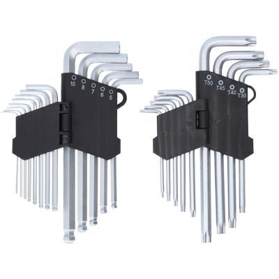 Ks Tools - Sada pravouhlých kľúčov Torx vnútorný šesťhran 22ks