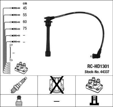 Комплект проводов зажигания NGK 44337 для HYUNDAI LANTRA