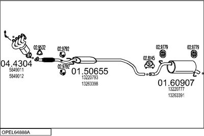 SISTEM DE ESAPAMENT MTS OPEL64888A019724