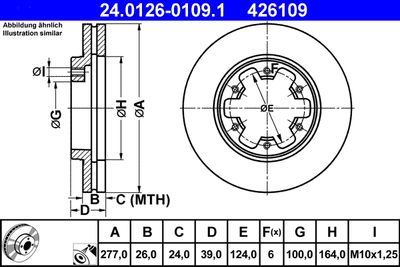 Тормозной диск ATE 24.0126-0109.1 для NISSAN PICK