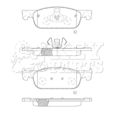 Комплект тормозных колодок, дисковый тормоз KEY PARTS KBP2591 для DACIA LOGAN