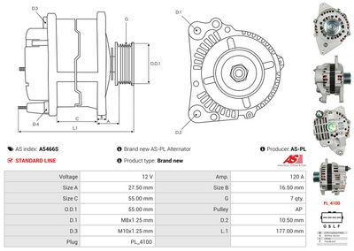 GENERATOR / ALTERNATOR AS-PL A5466S 4