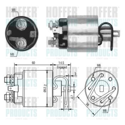 Тяговое реле, стартер HOFFER 46089 для ISUZU TROOPER