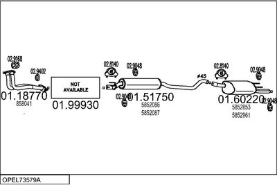 SISTEM DE ESAPAMENT MTS OPEL73579A001842