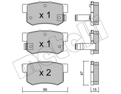 Комплект тормозных колодок, дисковый тормоз METELLI 22-0173-0 для HONDA CR-Z