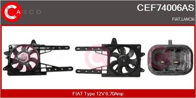 CASCO CEF74006AS Вентилятор системы охлаждения двигателя  для LANCIA Y (840_) 1.1 (840AE)