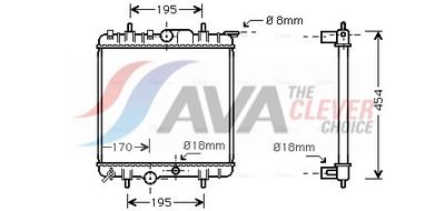радиатор, охлаждане на двигателя AVA Clever Choice PEA2224