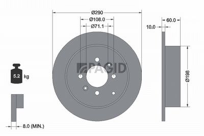 Tarcza hamulcowa PAGID 52514NC