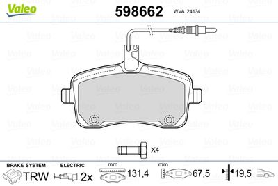 Brake Pad Set, disc brake 598662