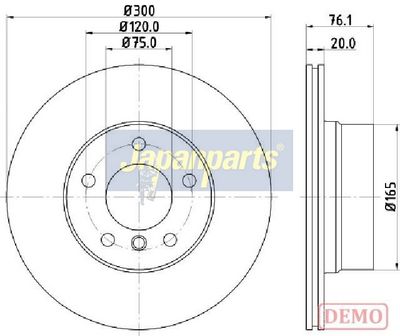 спирачен диск JAPANPARTS DP-0136C